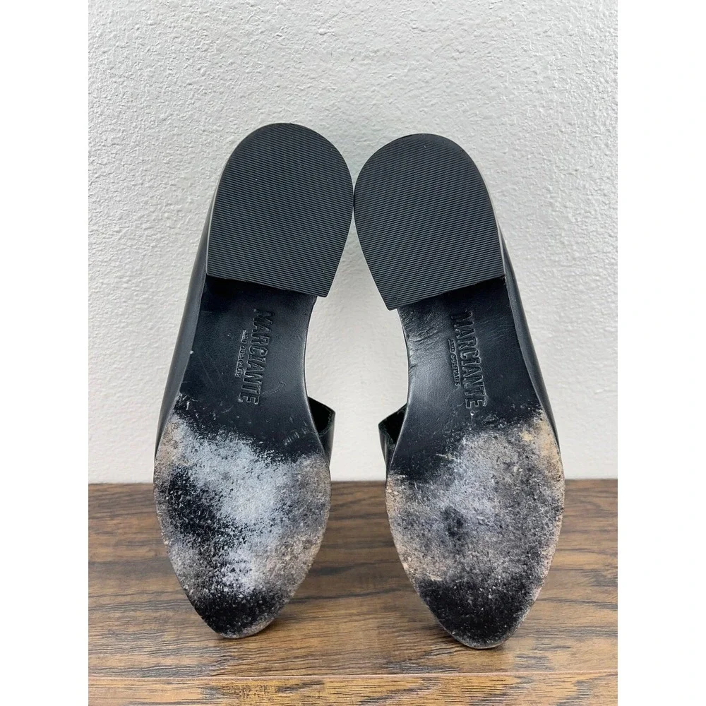 Marciante And Company Women's Size 8 The Marie Black Leather D'orsay Flats - Picture 7 of 8
